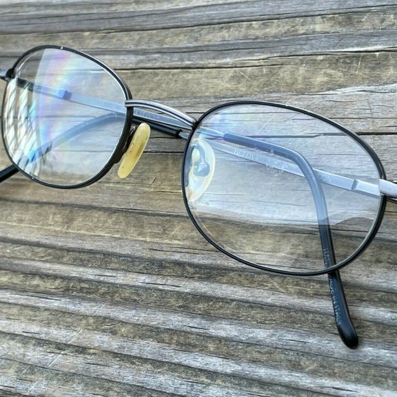 Bulova Signature London Eyeglasses Frame Black Pewter Glasses Handmade in Italy - Picture 1 of 12